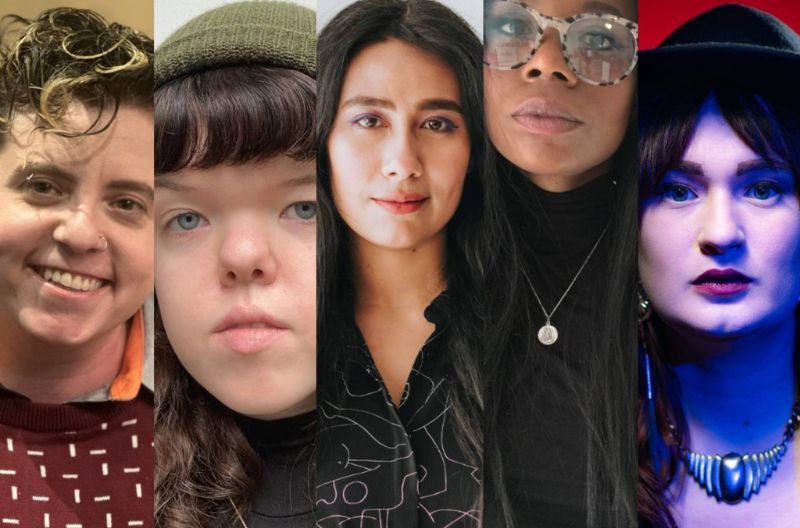 Une image composite présentant cinq participants du Disabled Producers Lab, chacun en portrait individuel.